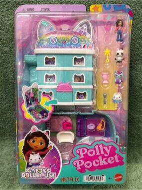 Mattel Polly Pocket Teal Dollhouse Playset with Pink and Purple Accents